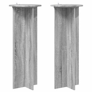 vidaXL Plantenstandaard 2 st Grijs sonoma &Oslash;40 x 100 cm Bewerkt hout