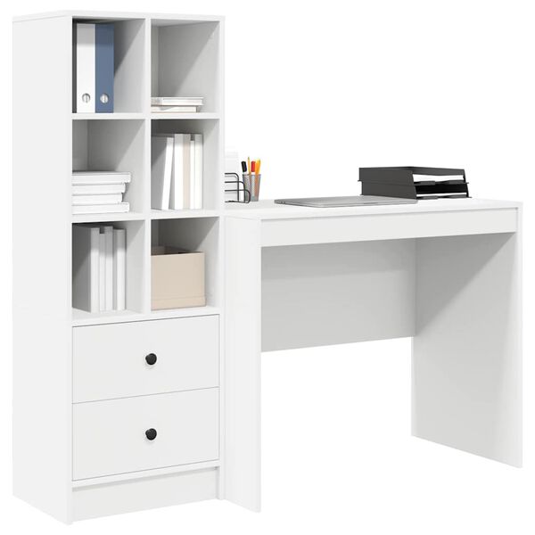vidaXL Bureau met lade 2 pcs Wit