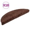 vidaXL Trapmatten 10 st 56x17x3 cm Bruin Halfrond