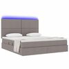 vidaXL Opbergbed met LED met matras Taupe 160 x 200 cm Polyester