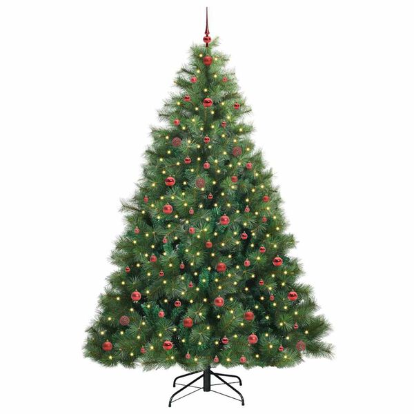 vidaXL Kunstkerstboom met 300 LED met standaard Groen 240 cm PE en PVC