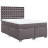vidaXL Boxspring met matras kunstleer grijs 140x200 cm