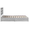 vidaXL Opslag bed met lade Grijs Sonoma 140 x 200 cm Bewerkt hout