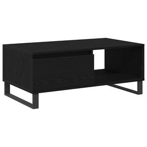 vidaXL Salontafel Zwart Eiken 90 x 50 x 36,5 cm Bewerkt hout