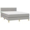 vidaXL Boxspring met matras stof lichtgrijs 140x200 cm
