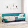 vidaXL Hoekbedframe met Matras met matras 2 pcs Turquoise Fluweel