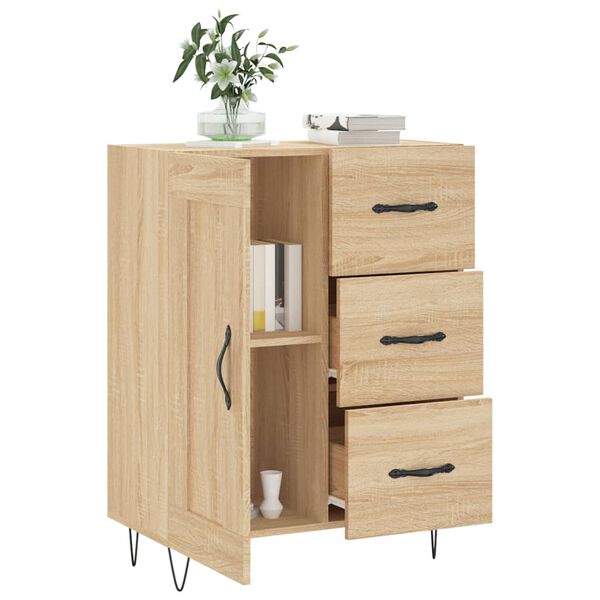 vidaXL Dressoir 69,5x34x90 cm bewerkt hout sonoma eikenkleurig