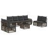 vidaXL Tuinbankenset 9 pcs Grijs en Donkergrijs poly rattan