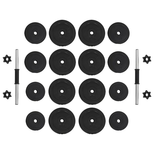 vidaXL Halters 2x15 kg