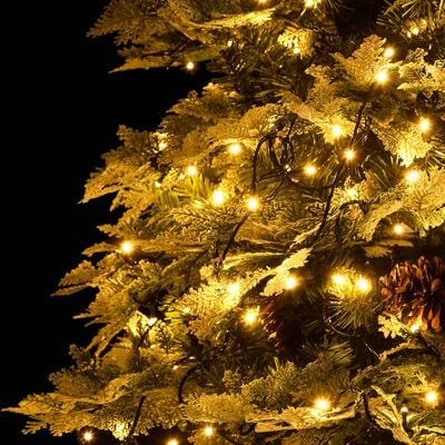 vidaXL Kerstboom met LED en dennenappels 195 cm PVC en PE groen