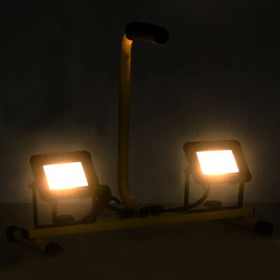 vidaXL Spotlight met handvat LED 2x20 W warmwit