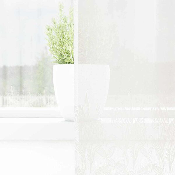 vidaXL Kantgordijn met gordijnen Bloemen Wit 160 x 300 cm Polyester