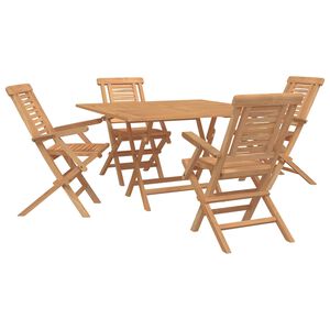 vidaXL Tuinset 5 st Bruin Massief Teakhout