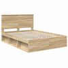 vidaXL Bedframe met hoofdeinde Sonoma 140 x 200 cm Massief grenenhout