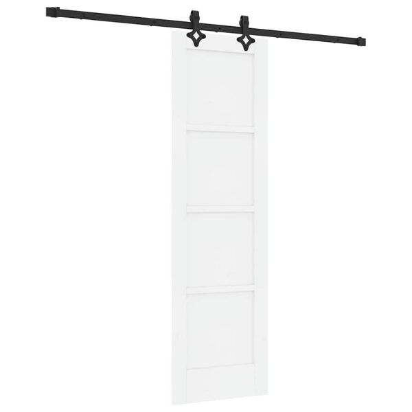 vidaXL Schuifdeur Wit en zwart 61 x 198,5 cm Massief grenenhout