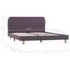 vidaXL Bedframe zonder matras stof taupe 135x190 cm