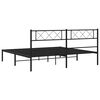 vidaXL Bedframe met hoofdbord metaal zwart 180x200 cm