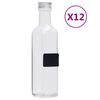 vidaXL Flessen met schroefdop 12 st 250 ml rechthoekig glas
