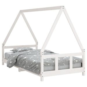 vidaXL Kinderbedframe 90x190 cm massief grenenhout wit