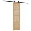 vidaXL Schuifdeur Naturel en Zwart 61 x 198,5 cm Massief grenenhout