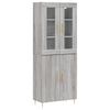 vidaXL Hoge kast 69,5x34x180 cm bewerkt hout grijs sonoma eikenkleurig