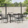vidaXL Tuin eettafelset 5 pcs Zwart poly rattan