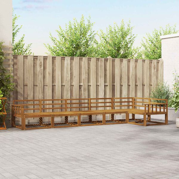 vidaXL Buiten bankenset 6 pcs Naturel Massief Acaciahout