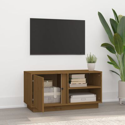 vidaXL Tv-meubel 80x35x40,5 cm massief grenenhout honingbruin
