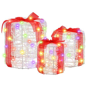 vidaXL Decoratie voor Geschenkdoos 3 pcs kleurrijk 20 x 20 x 21 cm