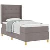 vidaXL Boxspringbed met kussen met hoofdeinde Taupe 90 x 200 cm Stof