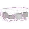 vidaXL 7-delige Loungeset met kussens poly rattan grijs