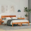 vidaXL Bedframe Wasbruin 135 x 190 cm Massief grenenhout