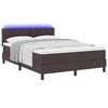vidaXL Boxspring bed met matras met LED Donkerbruin 140 x 200 cm Stof