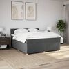 vidaXL Boxspring met matras stof donkergrijs 180x200 cm