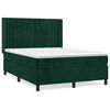 vidaXL Boxspring met matras fluweel donkergroen 140x200 cm