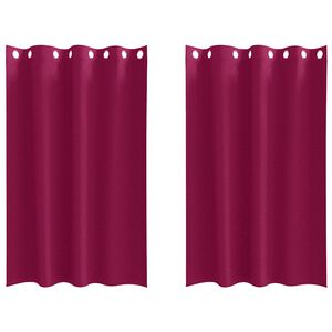vidaXL Zwart-out Gordijnen met Ringen 2 st Wijnrood 175 x 140 cm