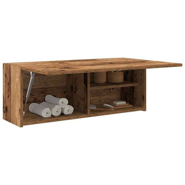 vidaXL Badkamerwandkast 80x25x30 cm bewerkt hout oud houtkleurig