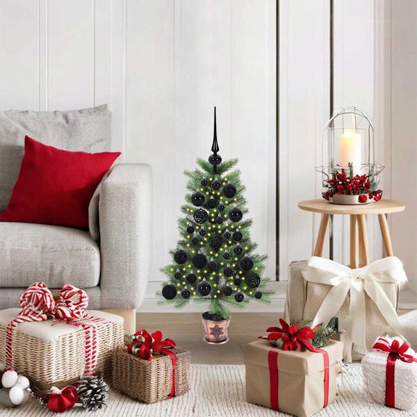 vidaXL Kerstboom met 150 LED met standaard Groen 65 cm PE