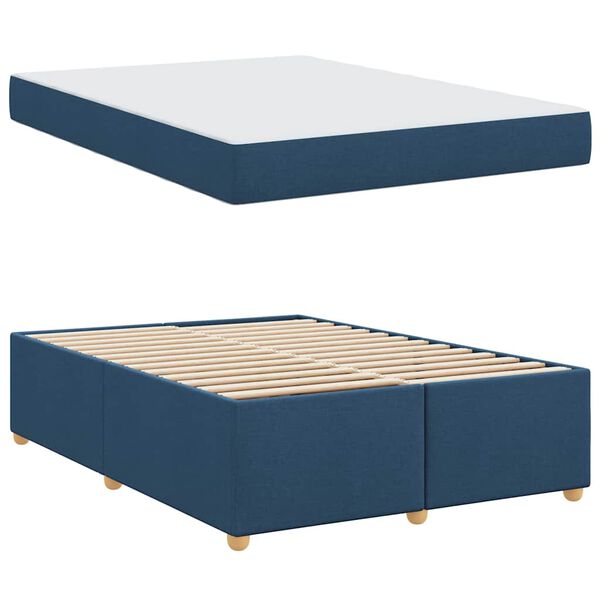 vidaXL Bedframe met matras Blauw 160 x 200 cm Stof