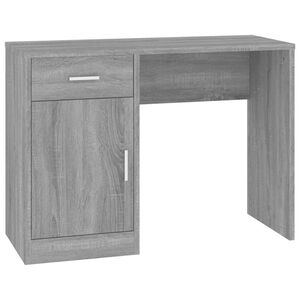 vidaXL Bureau met kast en lade 100x40x73 cm bewerkt hout grijs sonoma