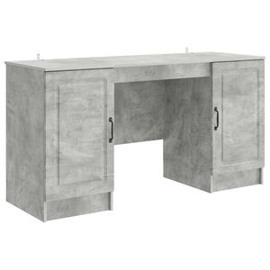 vidaXL Bureau Betongrijs 142,5 x 50 x 75 cm Bewerkt hout