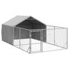 vidaXL Hondenkennel met ren 4x2x1,5 m gegalvaniseerd staal