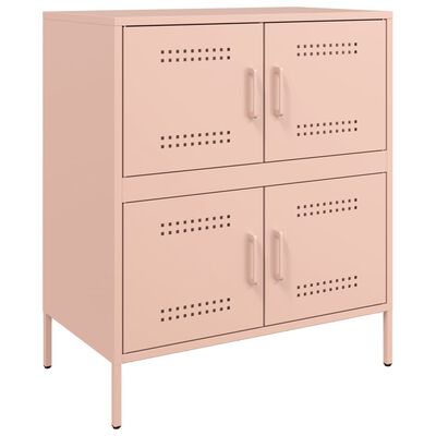 vidaXL Dressoir 68x39x79 cm staal roze