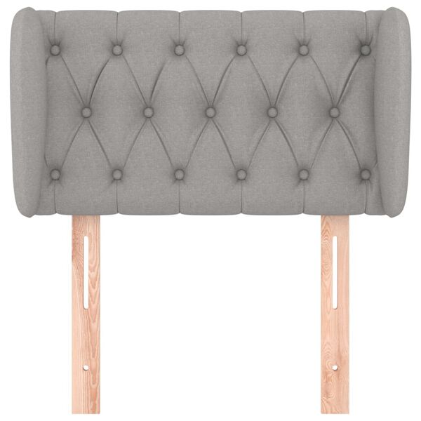 vidaXL Hoofdbord met randen 83x23x78/88 cm stof lichtgrijs