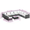 vidaXL 11-delige Loungeset met kussens poly rattan bruin