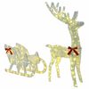 vidaXL Rendier trek slede LOVIISA 200 LED's Warmwit 70 x 26 x 128,5 cm