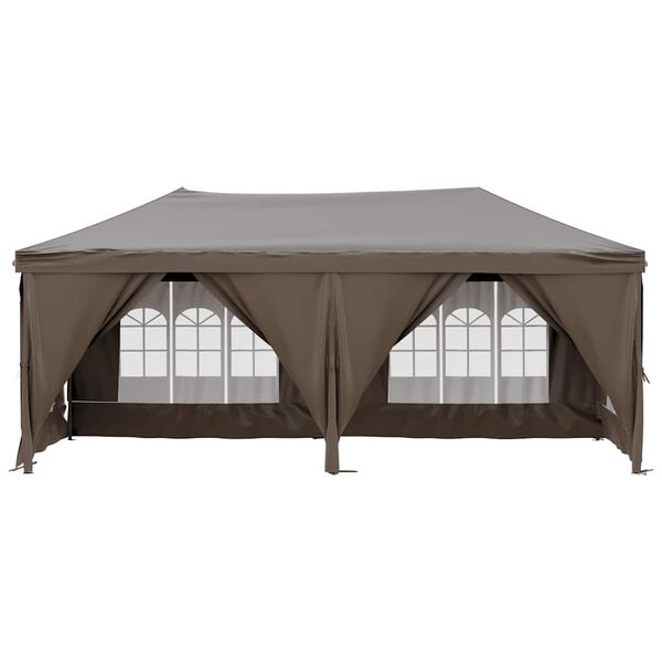vidaXL Partytent inklapbaar met zijwanden 3x6 m taupe