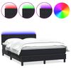 vidaXL Boxspring met matras en LED fluweel zwart 160x210 cm