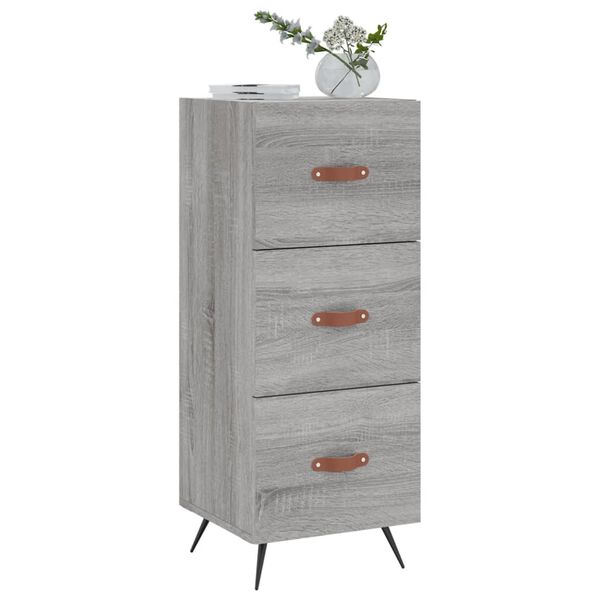 vidaXL Dressoir 34,5x34x90 cm bewerkt hout grijs sonoma eikenkleurig