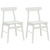 vidaXL Eetkamerstoel 2 st Massief Rubberhout Wit 43 x 44,5 x 77 cm